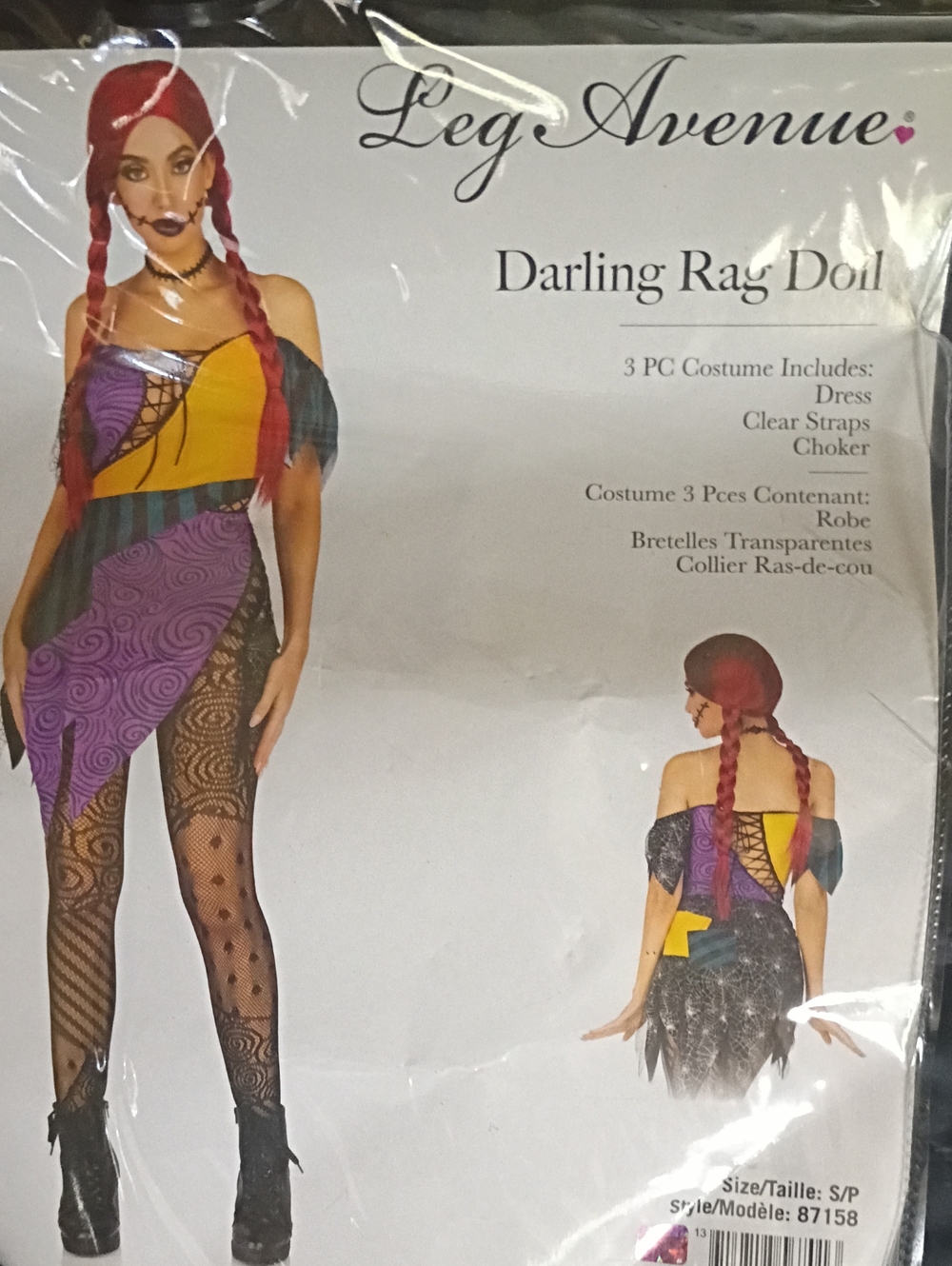 Leg Avenue Darling Rag Doll Costume - Purple & Yellow
